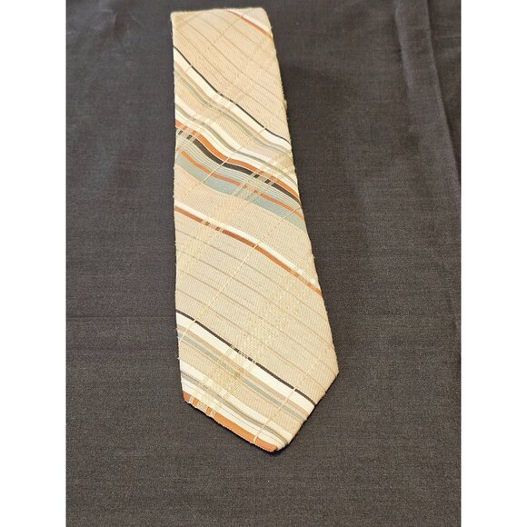 Qiana Other - Vintage Qiana Plaid Tie Beige & Multicolor Nylon